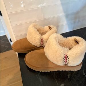 UGG Brown and Cream Ankle Booties